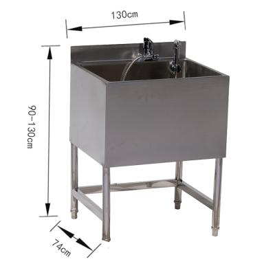 China Veterinary Clinic Stainless Steel Slide-Door Dog and Cat Grooming Bath Tub Sink for Animal for sale