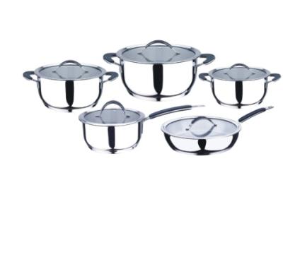 China 10 Pcs Large Stainless Steel Wok Cookware Sustainable Eco Friendly Set for sale