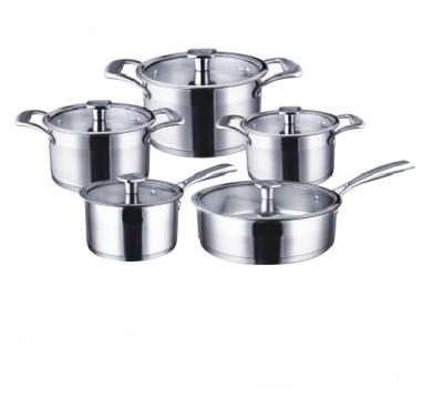 China 10 Pcs Good Quality Stainless Steel Sustainable Cookware Set for sale