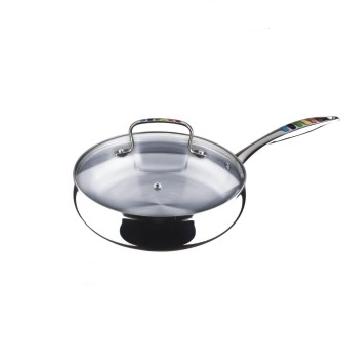 China 20 cm sustainable cookware frying pan with glass lid for sale