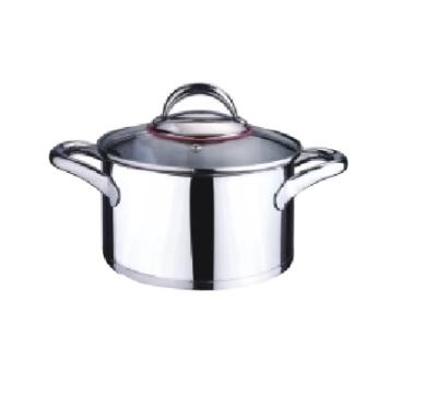 China Sustainable Top Quality Stainless Steel Casserole Pot With Glass Lid for sale