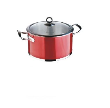 China Sustainable Chinese Factory SS 304 201 Classic Casserole Pot Red Color for sale