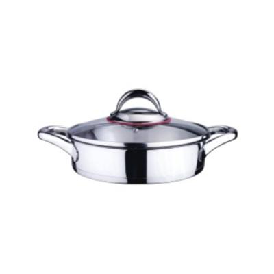 China GOLDMEN Chinese 26 cm Casserole Sustainable Low Cookware With Glass Lid for sale