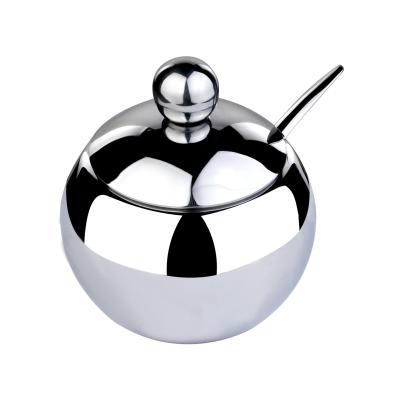 China 260ML Sustainable Stainless Steel Sugar Bowl with Spoon for sale