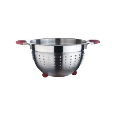 China Sustainable Multifunctional Stainless Steel Colander With Self Draining Steel Handles And Base for sale