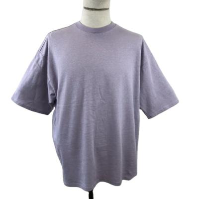 China Cotton Oversized Anti-Wrinkle Shoulder Neck Drop Men's Hemp T-shirt Plain Round T-Shirts for sale