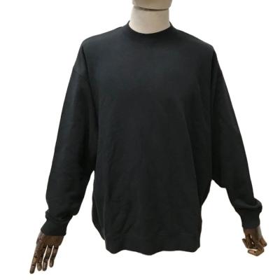 China High Quality Solid Black Long Sleeve Pullover Men's Breathable Crewneck Sweatshirt Crewneck for sale