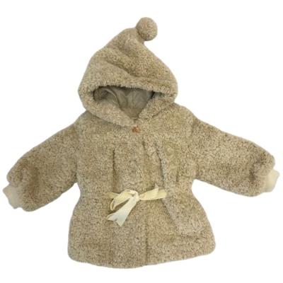 China Breathable Multi-size Belt Girl Coat Cover Optional Khaki Winter Coat For Kids for sale