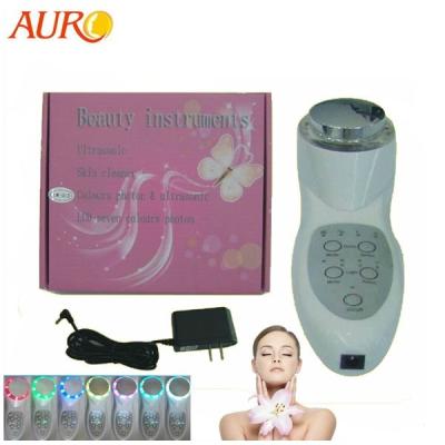 China AU-013 LED Face Lift Skin Light Therapy Facial Massager Led Light Therapy Sonic Vibration Handheld Machine for sale