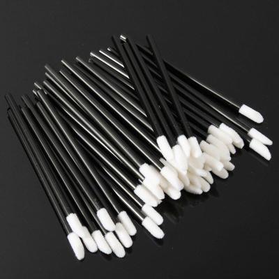 China Wholesale 50pcs Black Makeup Lip Applicator Easy Gloss Magic Wands Disposable Lip Brush for sale