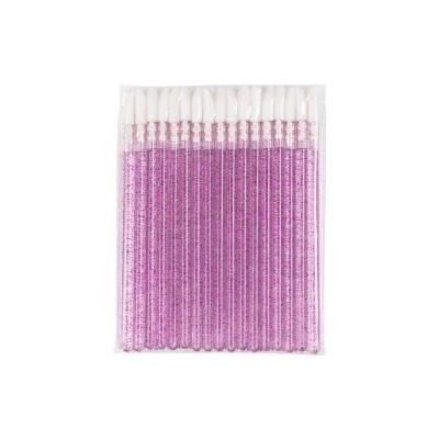 China Makeup Wholesale Disposable Glitter Lip Gloss Brush Eyelash Extension Cosmetics Makeup Plastic Flocking Lip Scrub Brush for sale