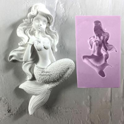 China Stored Mermaid Silicone Mold Fondant Mold Cake Decorating Tools Chocolate Gumpaste Mold Resin Clay Polymer Clay Tools Mold for sale