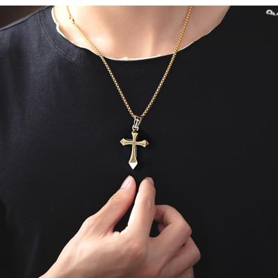 China Jessy Fashion 2021 New Designer Men's Classic Hip Hop Cross Necklace Jewelry Stainless Steel TRENDY Necklace for sale