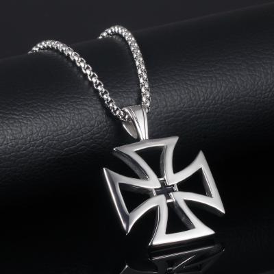 China Fashionable 2021 Jessy Fashion New Designer Jewelry Stainless Steel Necklace Hollow Out Cross Necklace For Man for sale