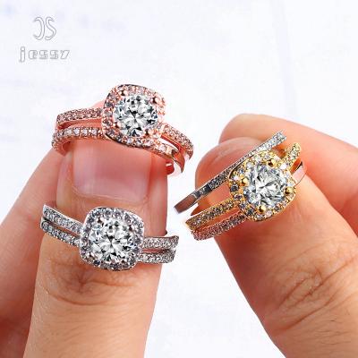 China Personalized Jessy Jewelry High Quality Trendy Jewelry Set With Diamonds Minimalist Designer Fashion Couple Ring For Ladies for sale