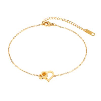 China Jessy Jewelry CLASSIC Designer Charm Wholesale Stainless Steel Anklet Heart Chain Bracelets Bracelet Party Jewelry For Women for sale