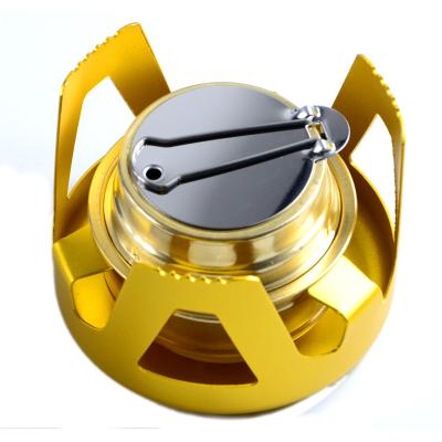 China Wholesale Camping Portable Burning Stove Alcohol Stove Outdoor Yellow Camping Alcohol Efficiently for sale