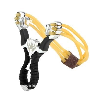 China Aluminum alloy lightweight powerful slingshot with outdoor latex band shooting capapult slingshot for sale