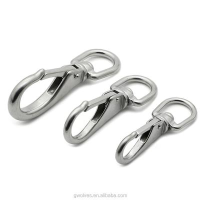 China Mountaineering Stainless Steel Swivel Hook Snap Carabiner Clip For Camping Hiking for sale