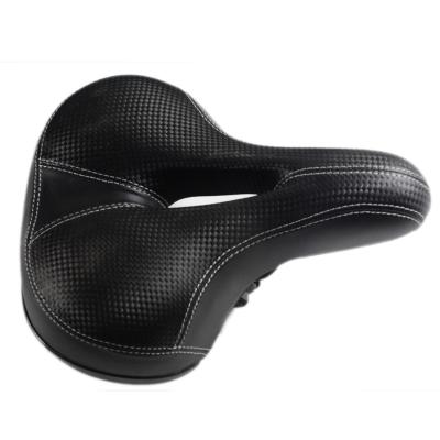 China ORIGINAL DESIGN Comfort Bicycle Saddle Shockproof Soft Foam Padded Wide Leather Bike Cushion for sale