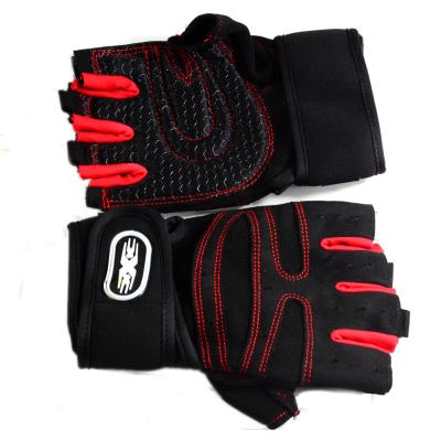 China Non-slip Half Finger Heat Training Glove Nylon Racing Glove Gym for sale