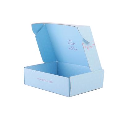 China Custom Packaging Recyclable Silver Hot Stamping Corrugated Postage Storage Corrugated Shipping Box For Clothes for sale