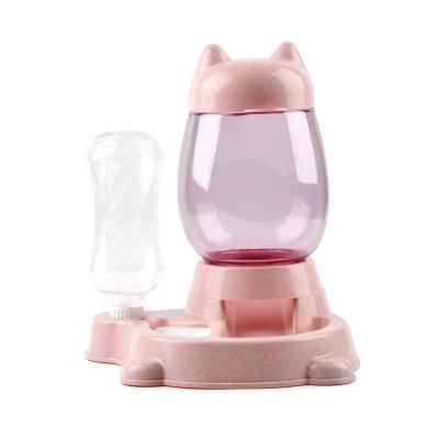 China Multifunctional Pet Drinking Water Bowl Pet Feeder Double Bowl Set Dog Food Automatic Feeder Cat Multifunctional Automatic Feeder for sale