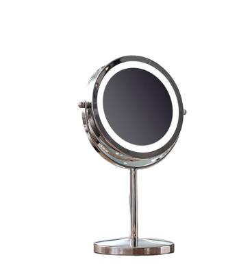 China Hot Selling Good Quality Portable Lighted Battery Cable Makeup Mirror Desk Powered Makeup Lighted Mirror for sale