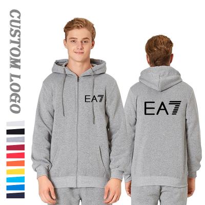 China Cotton Streetwear Gym Fleece Anti-Shrink Polyester Embossed Off White Custom Men's Sublimation Logo Embroidery Zipper Hoodies for sale