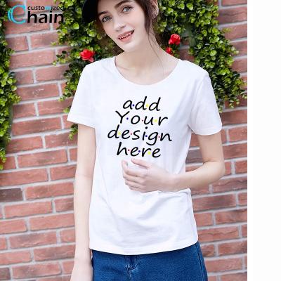 China 100% Cotton Women's Grams Breathable T-Shirts 180 Custom Logo Tee Shirts for sale