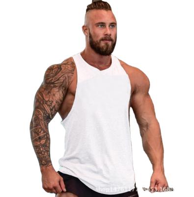 China Custom Men's Summer Loose Tank Tops Anti Shrink Logo Gym Shirts Plus Size for sale