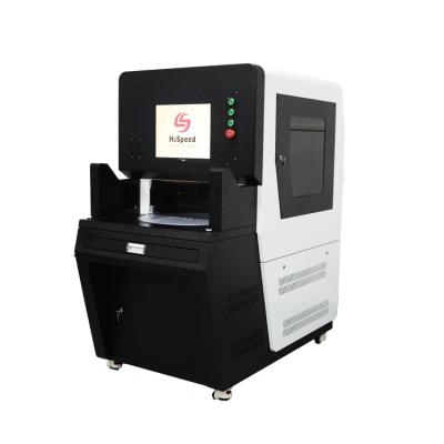 China Air-cooled Full Automatic Enclosed Double Station 50W Fiber Laser Marking Machine For A Variety Of Engraving Materials for sale