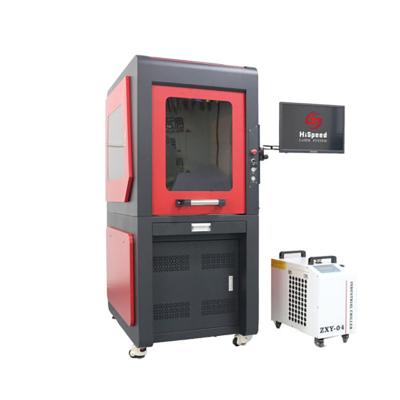 China Full Safety 355nm 3W 5W 10W Water Cooled Enclosed UV Laser Marking Machine For Plastic Printing for sale