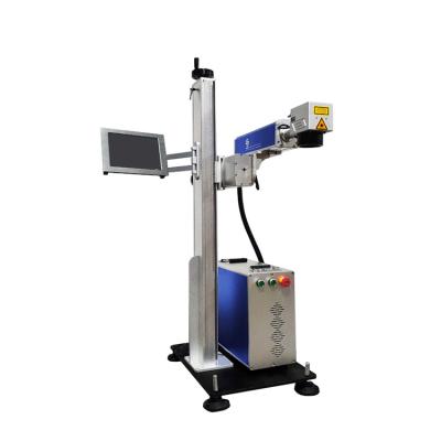 China Air-cooled 20W/30W/50W/70W/100W Fiber Flight Online Laser Marking Machine For Date Printing Production Line for sale