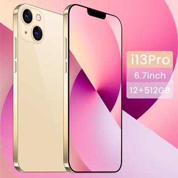 China Global SDK available version I13 PRO 6.7inch unlocked dual sim 6800mah mobile phone galaxy S21HD camera 24MP+48MP 16GB+512GB mobile phones for sale