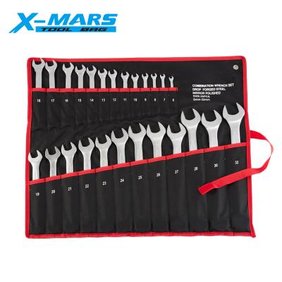 China Big capacity ; Portable X-Trouble PC Tool Kit Bag 8 10 12 14 25 6mm 32mm Open End Wrench Set Durable Bag Wrench Roll Up Tool Bag for sale