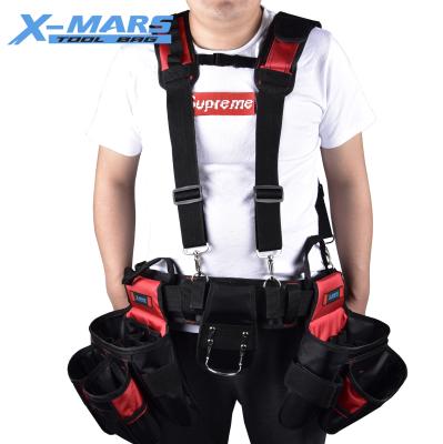 China Big capacity ; Portable X-Trouble Cheap Apron Carpenter Tool Belt Polyester Denier Bag Tool Belt 1680 With Suspenders for sale