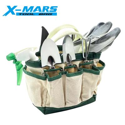 China Big capacity ; Portable X-Troubles 8pcs Gardening Tools Kit Aluminum Alloy Hand Shovel Trowel Rake Gift Box Garden Tool Kit for sale