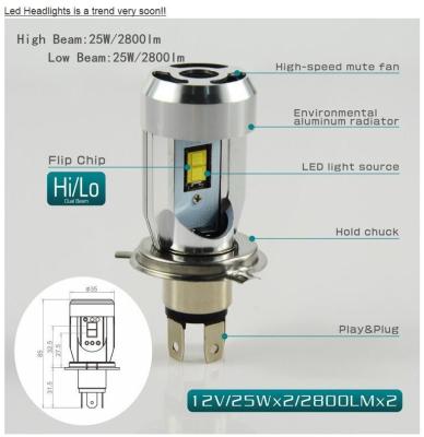 Cina Lampadine luminose eccellenti del faro H4 di P2P di abitudine, faro 280° di H4 LED che emette angelo del fascio in vendita