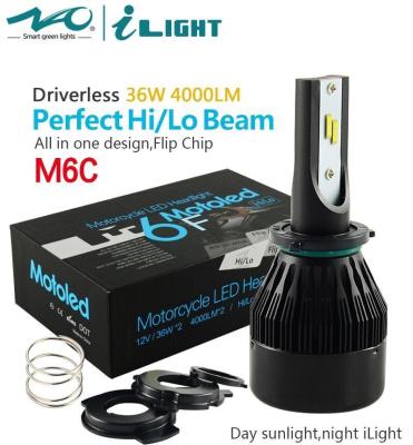 China koplamp M6C van de 4000 lumen vervangt de Heldere Motorfiets VERBORG en halogeenbol Te koop