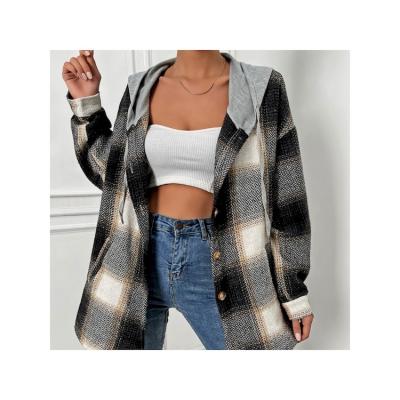 China 2022 Winter Fashion Hot Selling Trend Women's Breathable Cape Plaid Button Jacket Suitable To Keep Warm In The Winter for sale