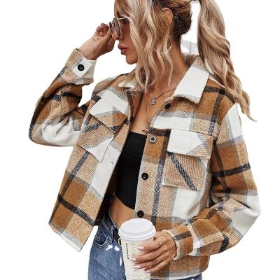 China 2022 Breathable Hot Selling Autumn And Winter New Fashion Trend Women's Wool Striped Coat Casual Jacket for sale