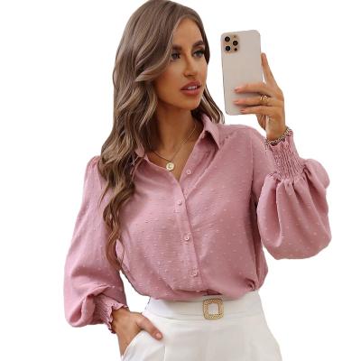 China Breathable Factory Customized Ladies Shirts 2022 New White Shirts Long Sleeved Blouses Fall Office Classic Women's Tee for sale