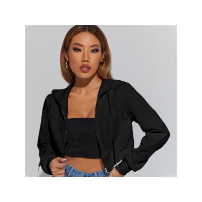 China 2022 Hot Sale Fashion Trend Breathable Sports Zipper Casual Hoodie Bomber Jacket For Street Girls European Hot Style for sale