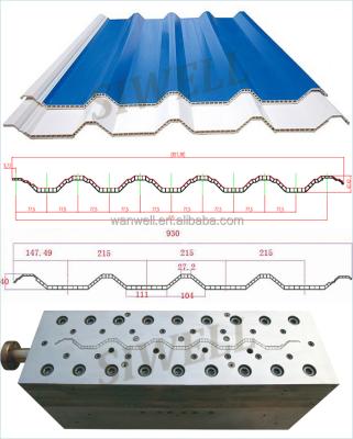 China Exterior Floor Hollow PVC Wave Roof Tile Extrusion Molding for sale