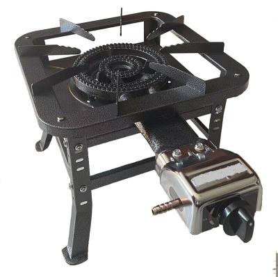 China Cast Iron Simple Powerful Commercial Gas Stove Car Burner Square Frame for sale