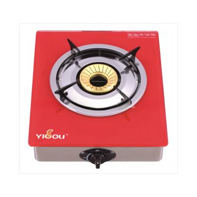 China 2D Car Cooker Single Glass Gas Stove With Brass Burner And S.S. Frame Exterior And Interior Use for sale