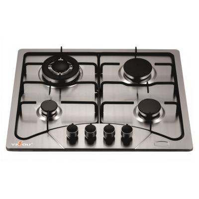 China Built-in Type Aluminum Gas Safety System Hotel Stainless Steel 4 Burner Gas Hob Gas Cooktops for sale