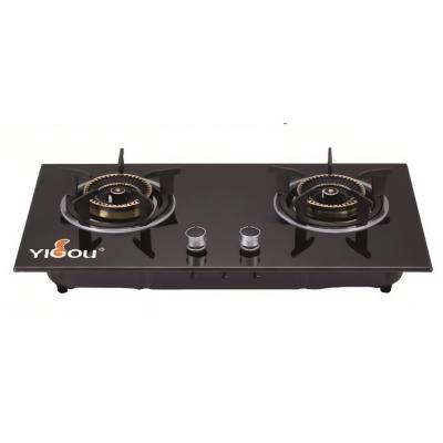 China Wholesale Hotel Glass Top 2 Burner LPG NG Gas Built-in Cooktop with Factory Price for sale