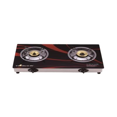 China Hotel Glass Gas Stove 2 Burners Factory Price With Competitive Price Tabletop Gas Cooker for sale